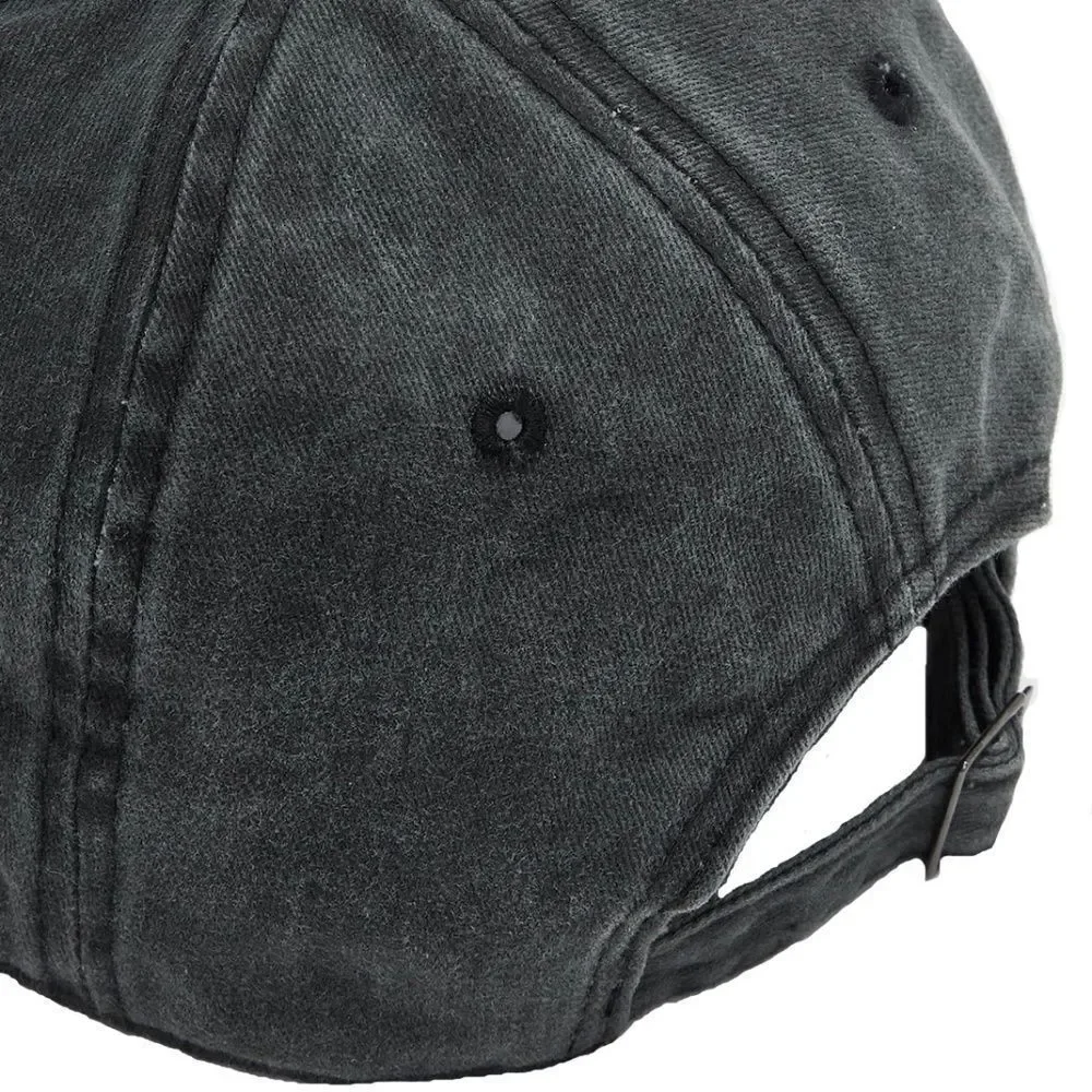 Washed Blue Baseball Hat W/ Peace Patch